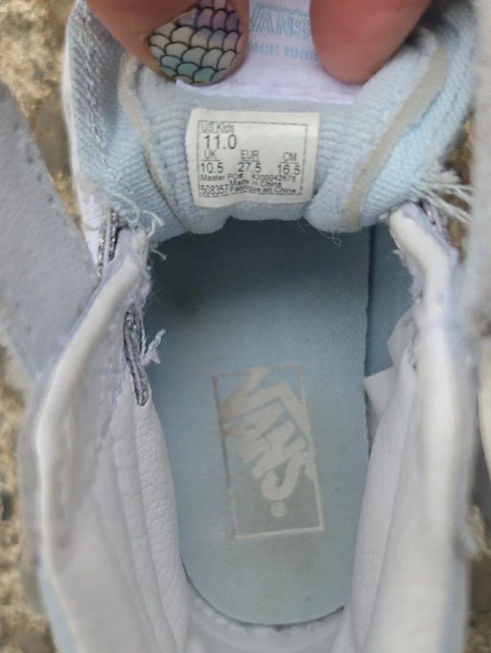 Vans Kids Light Blue and Silver Unicorn High-Top Sneakers